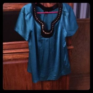 Short Sleeved Silky Top  by Nicole Miller
